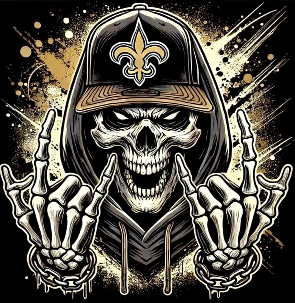 (2) New Orleans Saints Radical Skull Waterproof Vinyl Stickers 4.2×4 Car Decals