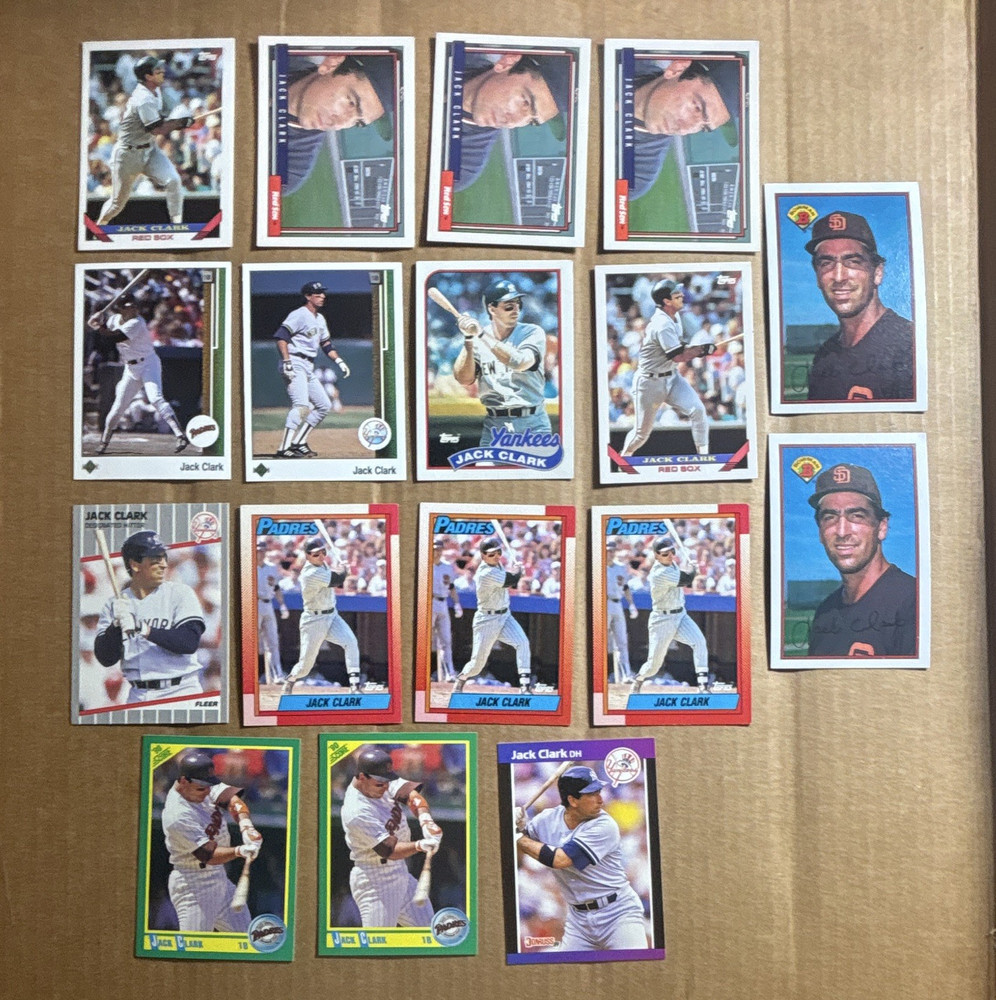 1989-1993 Jack Clark MLB Baseball Card Lot (17)