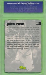WCG 10 GEM MINT JALEN ROSE ROOKIE 1994 CLASSIC BC-9 GRADED NBA READ NOTES *TPHLC