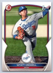 250x LOT – WYATT CROWELL DODGERS RC 1st card 2023 BOWMAN DRAFT #BD-63