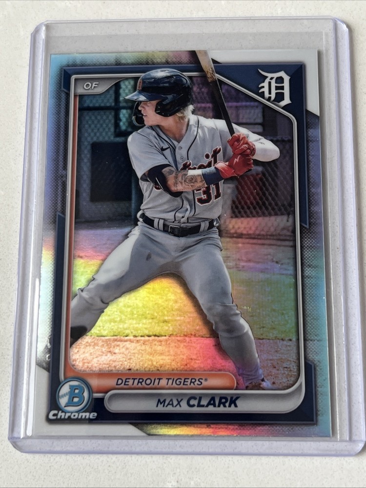 🔥2024 Bowman Draft – Max Clark Chrome Refractor #BDC-104 Detroit Tigers