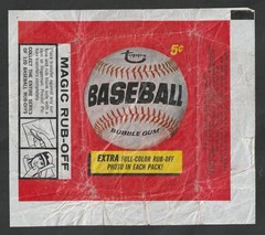 1966 Topps 5¢ Baseball Cards Wrapper – Rub-Offs (flat/empty) wrinkles/wear