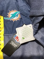 NFL Miami Dolphins Embroidered logo Blue Adult Men Quarter-Zip Pullover Jacket