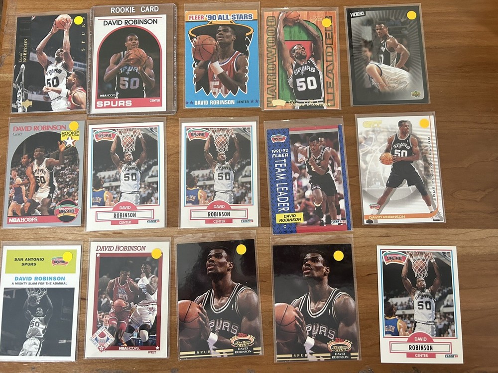 Varied Lot of 15 Basketball Cards David Robinson San Antonio Spurs (Z2)