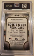 Yoshinobu Yamamoto /18 Rookie Jumbo Relic 2024 Topps Triple Threads Large Patch