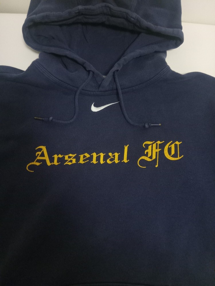 Arsenal FC Hoodie Sweatshirt Mens Med Blue Premier League Soccer Nike Pullover