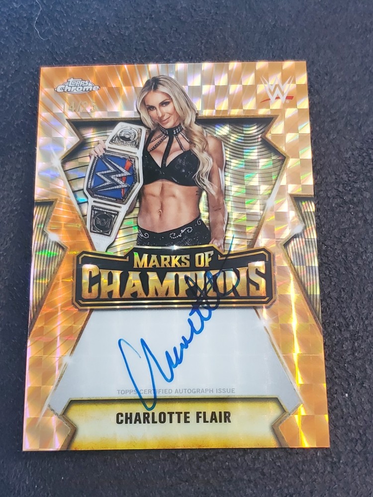 2026 Topps Chrome WWE Charlotte Flair Marks Of Champions Auto /25 Geometric