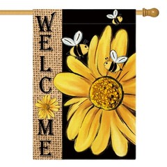 AVOIN colorlife Spring Summer Bee Sunflower House Size-28 x 40&Prime;, Multicolor
