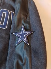 Dallas Cowboys Mens XL Harris Wool Blend Varsity Jacket – Charcoal