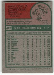 1975 Topps Dave Hamilton #428 Oakland Athletics