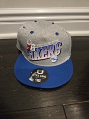 NEW Philadelphia 76ers Sixers Ultra Game NBA Snapback Hat Grey/Blue/White