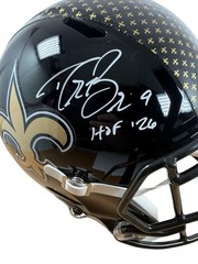 DREW BREES SIGNED NEW ORLEANS SAINTS FULL SIZE HELMET BECKETT COA 4W503645 HOF