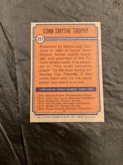 1974-75 Topps HKY – #251 Conn Smythe Trophy/Bernie Parent EX/MT