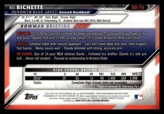 2016 Bowman Draft #BD-74 Bo Bichette Toronto Blue Jays