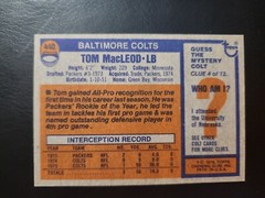 TOM MACLEOD 1976 TOPPS #440 AFC ALL-PRO COLTS LB