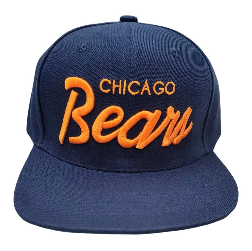 Chicago Bears Griswold Christmas Vacation Script Hat Snapback Navy Retro Embroid