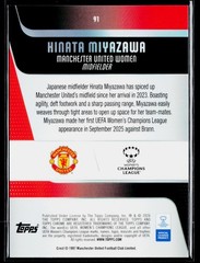 Hinata Miyazawa 2025-26 Topps Chrome Women&rsquo;s UEFA Green Wave /99 #91 United