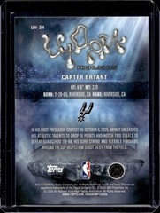 Carter Bryant 2025-26 Topps Chrome Cactus Jack #UH-34 Utopia Highlights Rookie