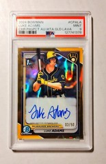 Luke Adams PSA 9 2024 1st Bowman Chrome AUTO Prospect GOLD Lava REFRACTOR /50 z4