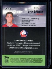 2021-22 Topps Stadium Club Chrome UCC – Chrome Autographs Sven Botman 60/75