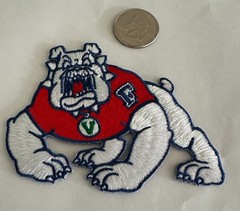 BULLDOGS Embroidered Iron On Patch: 4”x 3” Awesome!