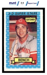 1974 KELLOGG&rsquo;S 3-D SUPER STARS JOHNNY BENCH 28 VG-EX MCG 4 CINCINNATI REDS