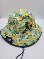 Oakland Athletics A&rsquo;s New Era Tropical Floral Bucket Hat NWT MLB Adult