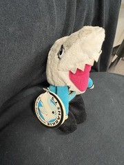 SJ Sharkie San Jose Sharks mascot stuffed plush 7 inches tall RARE 93&prime; free ship