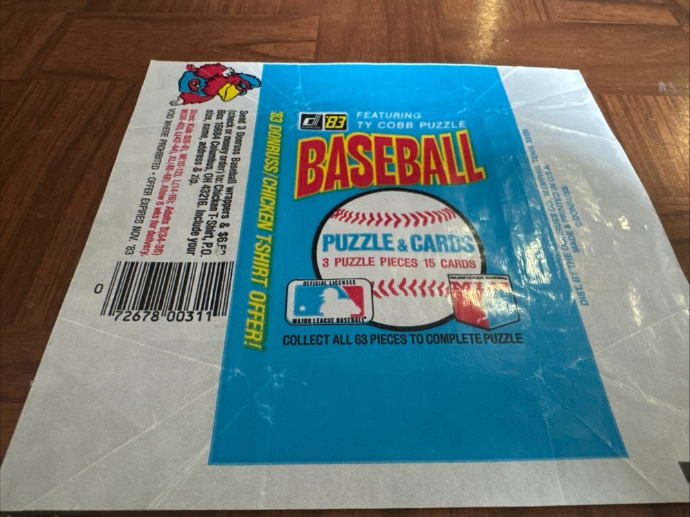1983 Donruss Baseball MLB Empty Wax Wrapper GET EVERY 4TH FREE