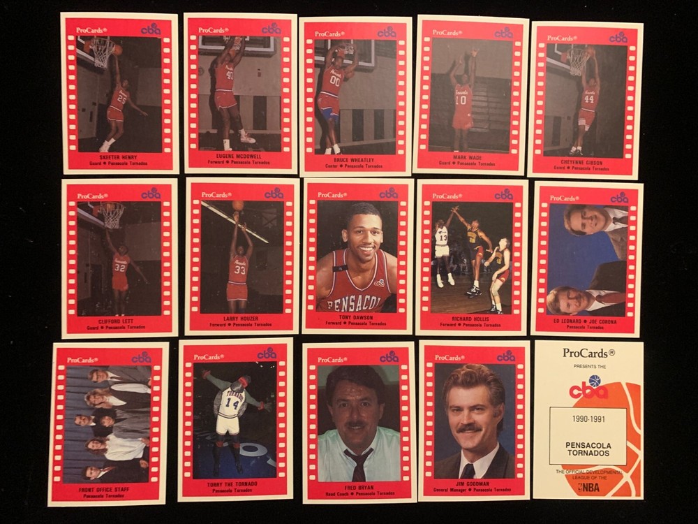 1990-91 ProCards CBA PENSACOLA TORNADOS singles – choose from list