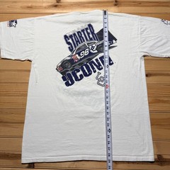Vintage 90s UConn Huskies NCAA Team Starter Car Racing #98 Ford Taurus Shirt XL