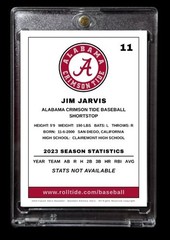 2023 Jim Jarvis Future Stars NCAA Rookie Card #11 Alabama Crimson Tide Baseball