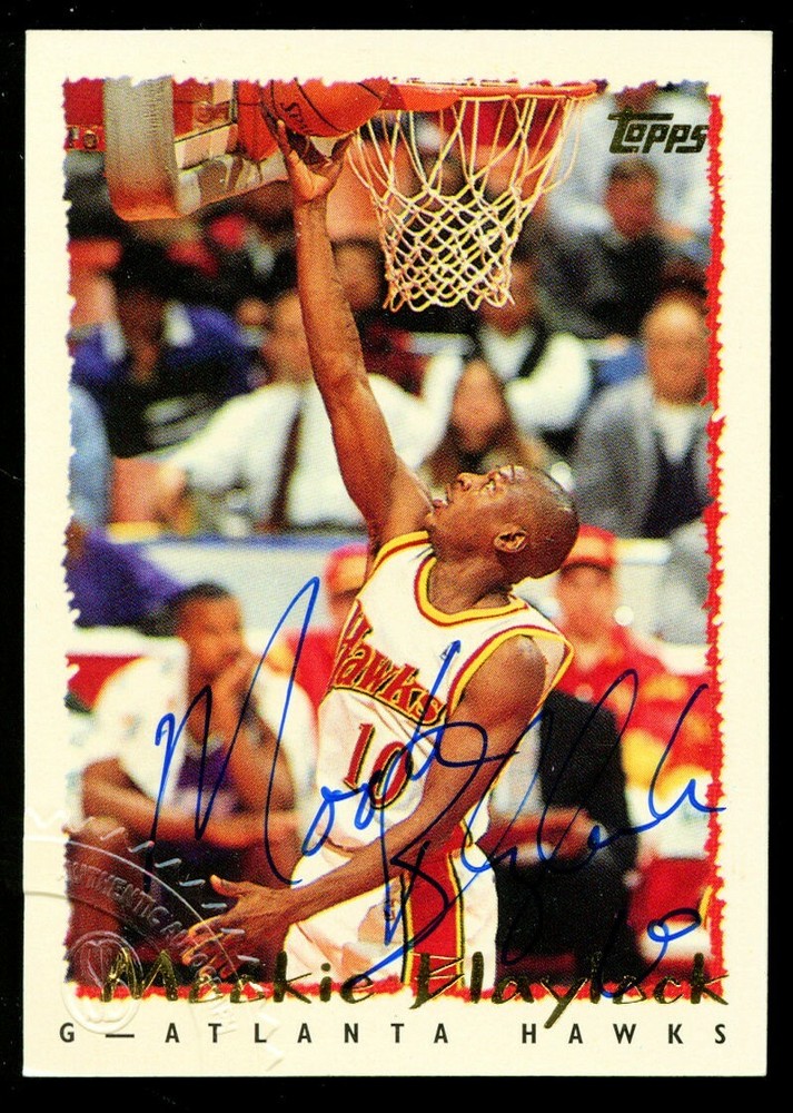 Mookie Blaylock #219 signed 1995 Topps Score Board Embossed Authentic Autograph