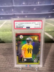 2017 Donruss Optic T.J. Watt RC Rookies #122 Red Yellow Prizm PSA 10 Steelers
