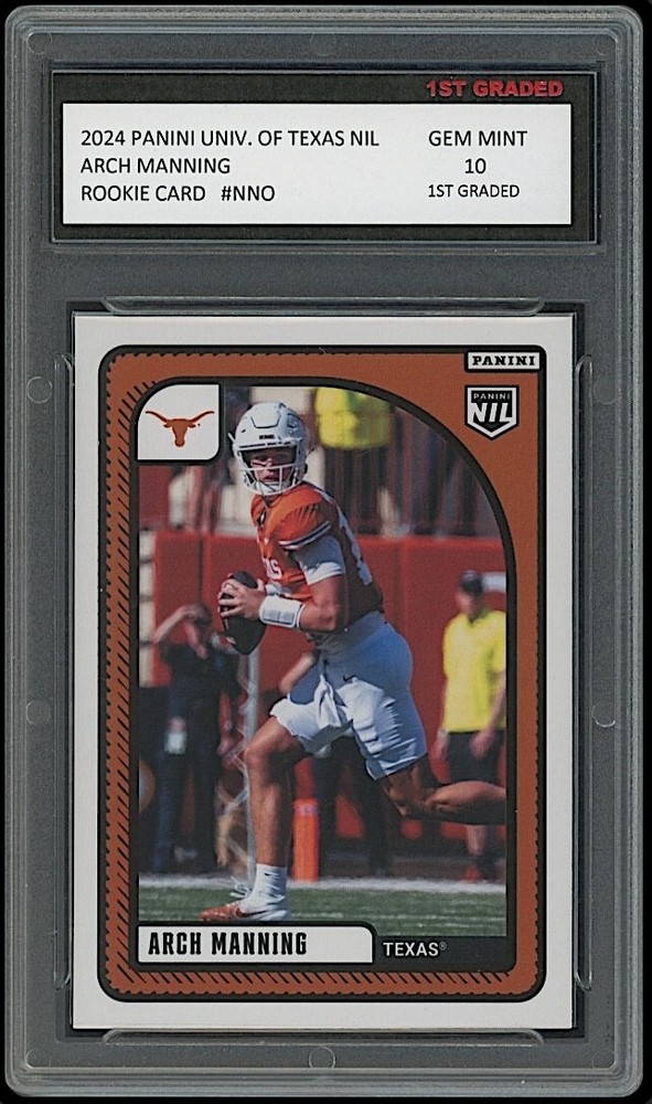 Arch Manning 2024 Panini University Of Texas 1st Graded 10 NIL NCAA Rookie Card