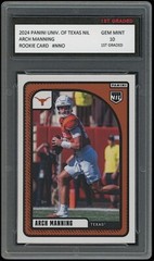 Arch Manning 2024 Panini University Of Texas 1st Graded 10 NIL NCAA Rookie Card
