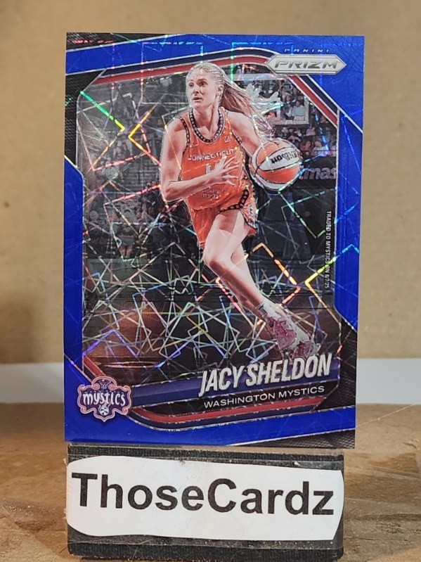 2025 Panini Prizm WNBA Blue Velocity Prizm #113 Jacy Sheldon