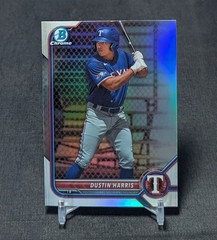 Dustin Harris Chrome Refractor Rookie RC 2022 Bowman Draft Card #BDC-41 Rangers
