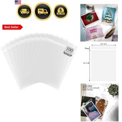 Pack of 100 11 1/4 x 14 1/8 Crystal Clear Storage Sleeves, Acid-Free Resealab…