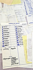 WICHITA WRANGLERS 2004 Game Used Lineup Card Lot of 20 Double A – IAN KINSLER