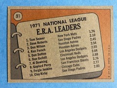 1972 Topps League Leaders HOF Tom Seaver Dave Roberts Don Wilson #91 No Creases