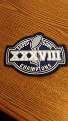 NFL SUPERBOWL XXXVIII NEW ENGLAND PATRIOTS CHAMPS PATCH IRON ON 4.5&Prime;X 3.5&Prime; NICE!