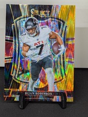 2025 Panini Select #148 Bijan Robinson Black and Yellow Prizm Shock