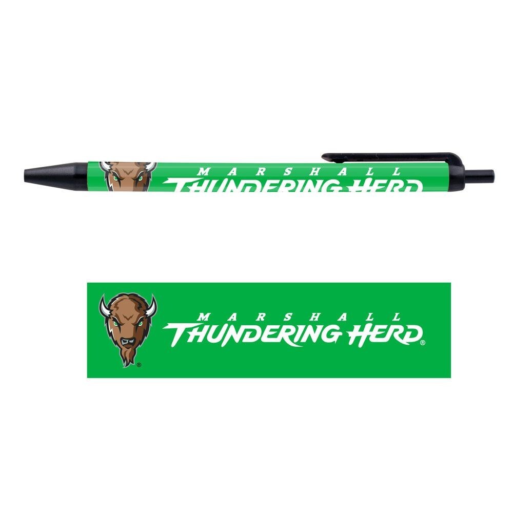 MARSHALL THUNDERING HERD LOGO 5-PACK CLICK PENS NEW WINCRAFT 🐢