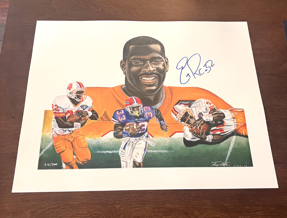 Errict Rhett Bucs Autographed Lithographed Rare Poster #291 of 300 19×24 Inches