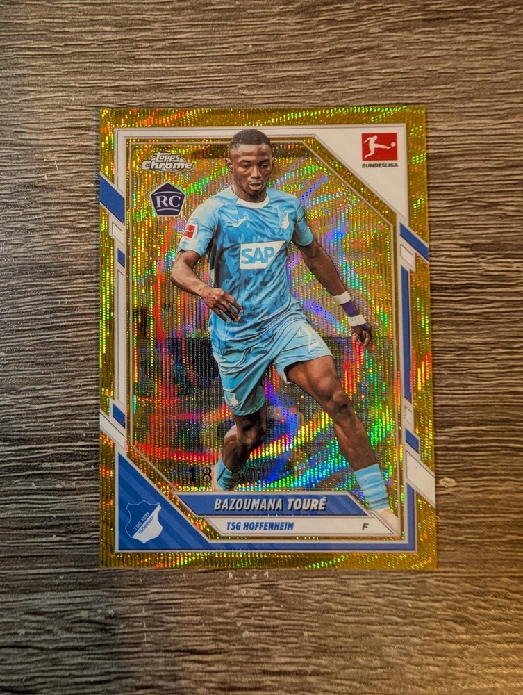 2025-26 Topps Chrome Bundesliga #47 Bazoumana Toure Gold Wave #/50 Rookie RC