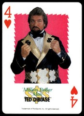 1991 WWF Playing Cards Million Dollar Man Ted Dibiase Four 4 of Hearts