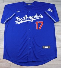 SHOHEI OHTANI LOS ANGELES DODGERS MENS KANJI X-LARGE BLUE #17 BASEBALL JERSEY