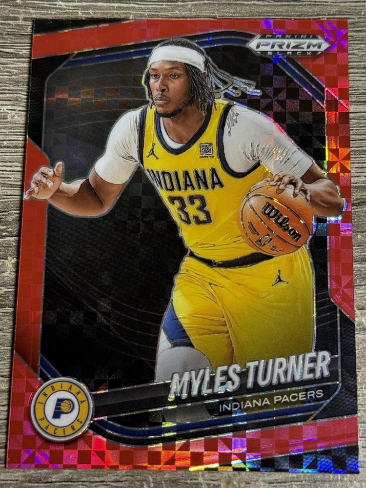 2024-25 Panini Prizm Black #191 Myles Turner Red Power Prizms #/75