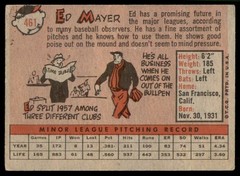 1958 Topps #461 ED MAYER Chicago Cubs VG+ High # SP